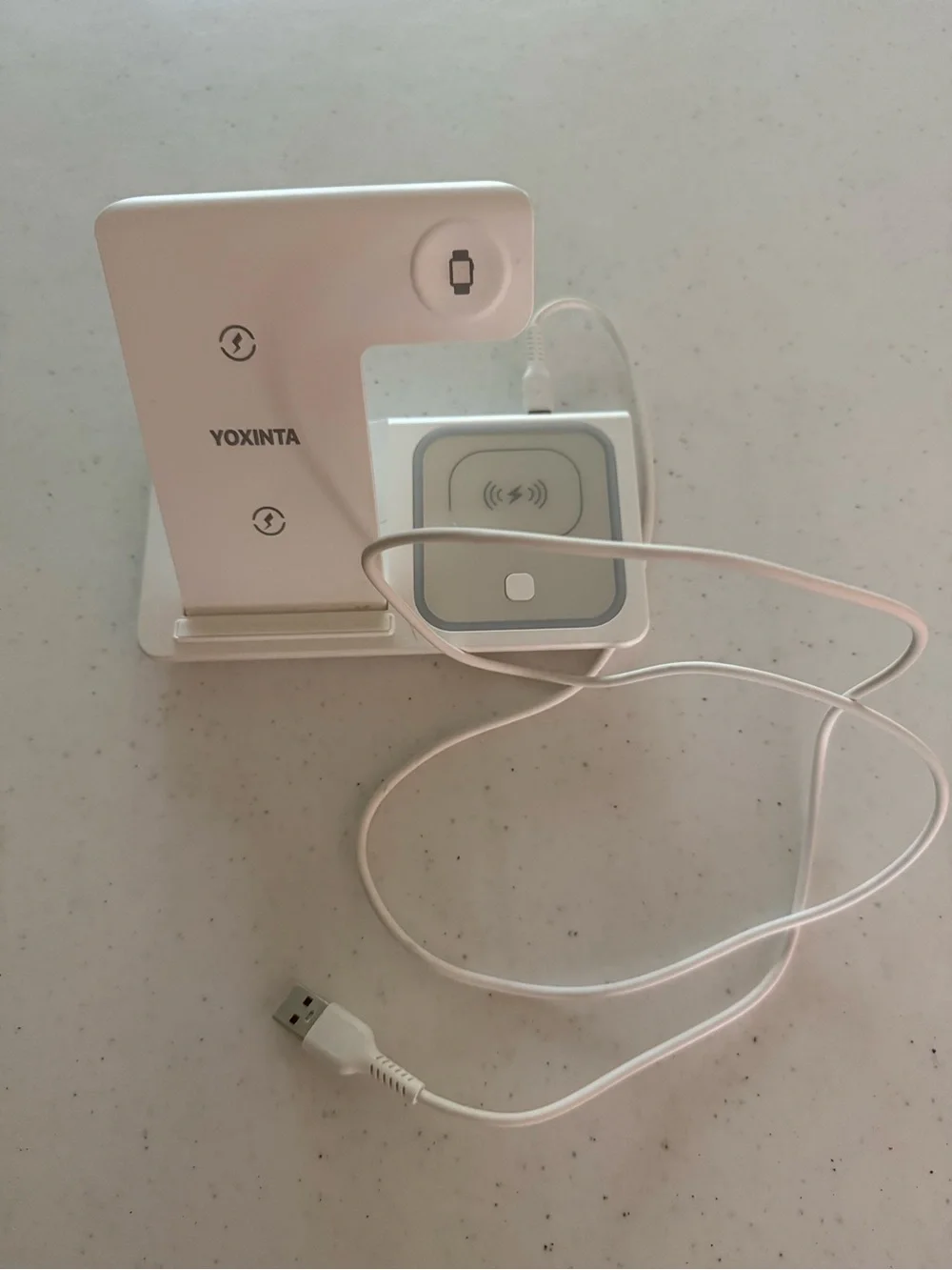 White 3-in-1 Wireless Charging Station - Multi-Device Charger